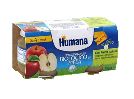HUMANA OMOGENEIZZATO MELA BIO 2 VASETTI 100G - Farmacia Rossi2 - Farmacia Rossi 