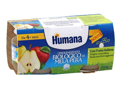 HUMANA OMOGENEIZZATO MELA/PERA BIO 2 VASETTI 100 G - Farmacia Rossi2 - Farmacia Rossi 