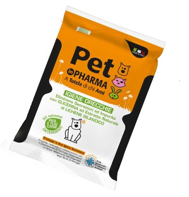PET IN PHARMA SALVIETTINE ORECCHIE CANE 30 PEZZI - Farmacia Rossi2 - Farmacia Rossi 