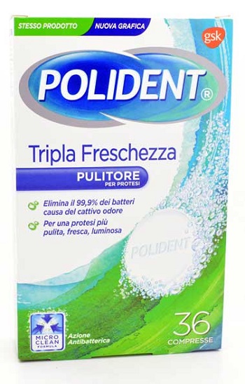 POLIDENT TRIPLA FRESCHEZZA 36 COMPRESSE - Farmacia Rossi2 - Farmacia Rossi 