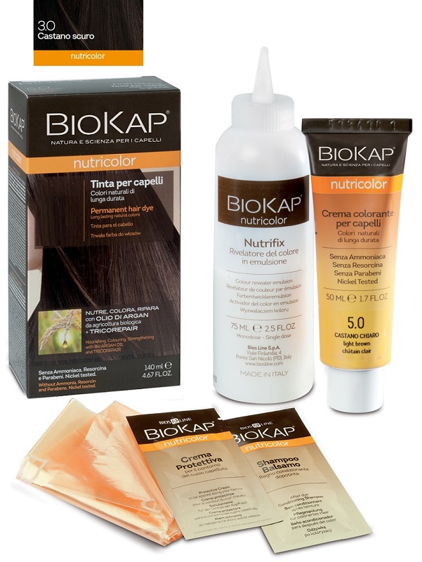 BIOKAP NUTRICOLOR 3,0 NEW CASTANO SCURO TINTA TUBO + FLACONE - Farmacia Rossi2 - Farmacia Rossi 
