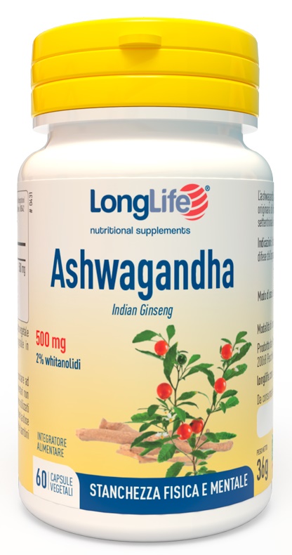 LONGLIFE ASHWAGANDHA 60 CAPSULE 500 MG - Farmacia Rossi2 - Farmacia Rossi 