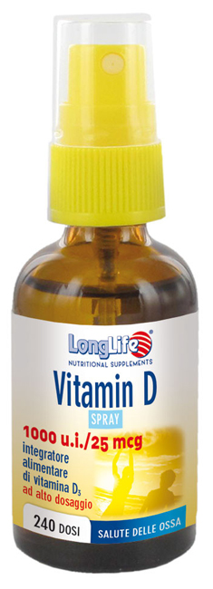 LONGLIFE VITAMIN D3 1000UI SPRAY 30 ML - Farmacia Rossi2 - Farmacia Rossi 