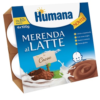 HUMANA MERENDA AL LATTE GUSTO CIOCCOLATO 100 G 4 PEZZI - Farmacia Rossi2 - Farmacia Rossi 