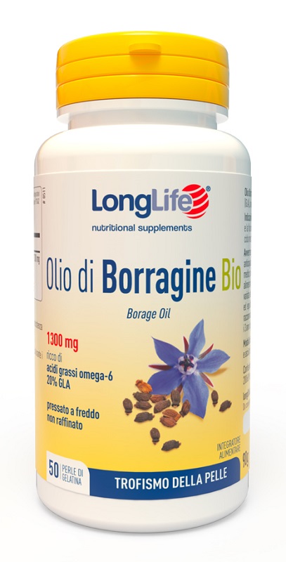 LONGLIFE OLIO BORRAGINE BIO 50 PERLE IN GELATINA - Farmacia Rossi2 - Farmacia Rossi 