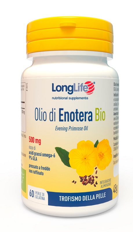 LONGLIFE OLIO ENOTERA BIO 500 MG 60 PERLE IN GELATINA - Farmacia Rossi2 - Farmacia Rossi 