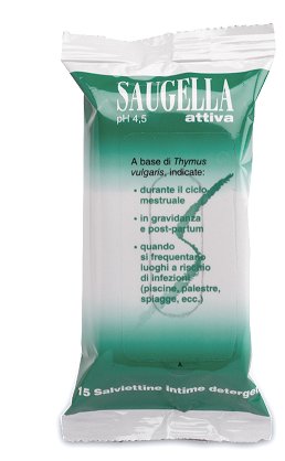 SAUGELLA ATTIVA SALVIETTINE 15 BUSTINE - Farmacia Rossi2 - Farmacia Rossi 