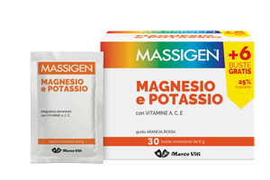 MASSIGEN MAGNESIO E POTASSIO 24 BUSTINE +6 GRATIS - Farmacia Rossi2 - Farmacia Rossi 