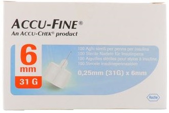 AGO PER PENNA DA INSULINA ACCU-FINE PEN NEEDLE ACCU-CHEK GAUGE 31 X 6MM 100 PEZZI - Farmacia Rossi2 - Farmacia Rossi 