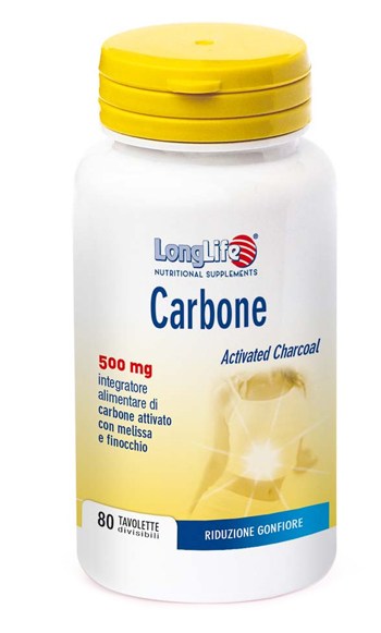LONGLIFE CARBONE ATTIVATO 80 TAVOLETTE DIVISIBILI - Farmacia Rossi2 - Farmacia Rossi 
