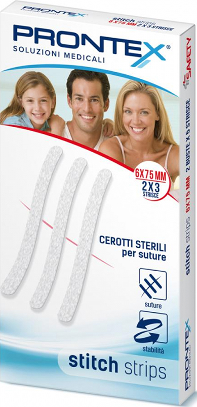 PRONTEX STITCH STRIPS 6X75 10 PEZZI - Farmacia Rossi2 - Farmacia Rossi 