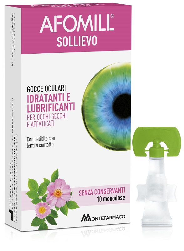 AFOMILL SOLLIEVO GOCCE OCULARI OCCHI 10 FIALE DA 0,5 ML - Farmacia Rossi2 - Farmacia Rossi 