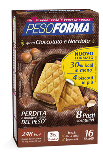 PESOFORMA BISCOTTO CIOCCOLATO NOCCIOLA 16 PEZZI 33 G - Farmacia Rossi2 - Farmacia Rossi 