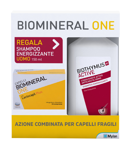 BIOMINERAL ONE LACTOCAPIL 30 COMPRESSE + BIOTHYMUS SHAMPOO UOMO ENERGIZZANTE 150 ML - Farmacia Rossi2 - Farmacia Rossi 