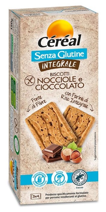 CEREAL SENZA GLUTINE INTEGRALE BISCOTTI NOCCIOLE E CIOCCOLATO 150 G - Farmacia Rossi2 - Farmacia Rossi 