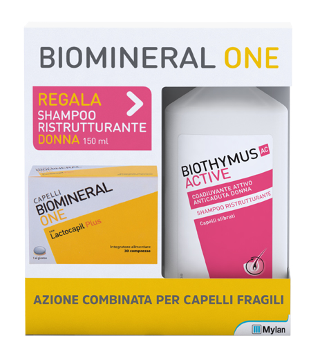 BIOMINERAL ONE LACTOCAPIL 30 COMPRESSE + BIOTHYMUS SHAMPOO DONNA RISTRUTTURANTE 150 ML - Farmacia Rossi2 - Farmacia Rossi 
