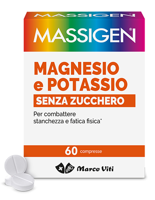 MASSIGEN MAGNESIO POTASSIO SENZA ZUCCHERI 60 COMPRESSE - Farmacia Rossi2 - Farmacia Rossi 