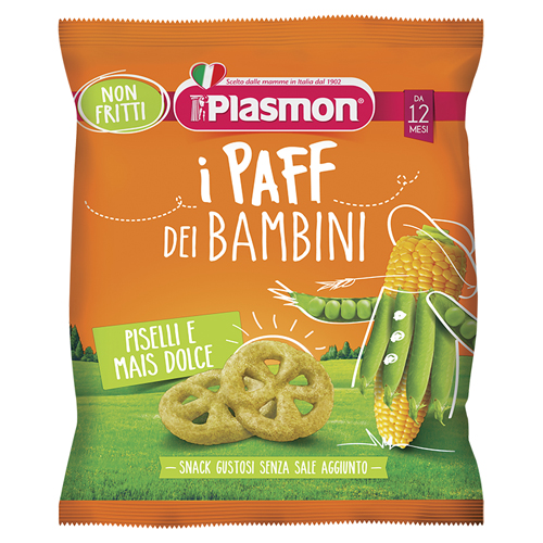 PLASMON DRY SNACK PAFF PISELLI-MAIS 15 G - Farmacia Rossi2 - Farmacia Rossi 