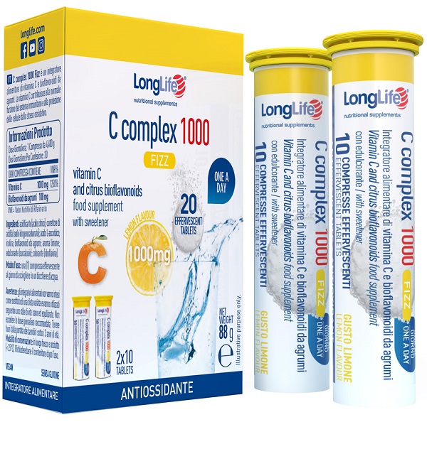 LONGLIFE C COMPLEX 1000 FIZZ 20 COMPRESSE EFFERVESCENTI - Farmacia Rossi2 - Farmacia Rossi 