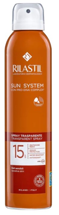 RILASTIL SUN SYSTEM TRANSPARENT SPRAY SPF15 200 ML - Farmacia Rossi2 - Farmacia Rossi 