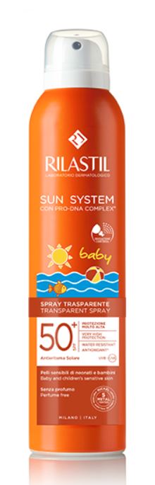 RILASTIL SUN SYSTEM BABY TRANSPARENT SPRAY SPF50+ 200 ML - Farmacia Rossi2 - Farmacia Rossi 