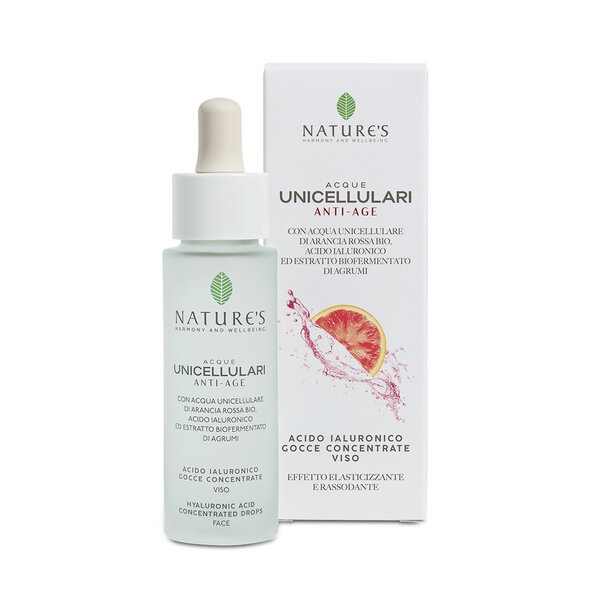ACQUE UNICELLULARI ACIDO JALURONICO GOCCE VISO ANTI AGE ARANCIA ROSSA 30 ML - Farmacia Rossi2 - Farmacia Rossi 