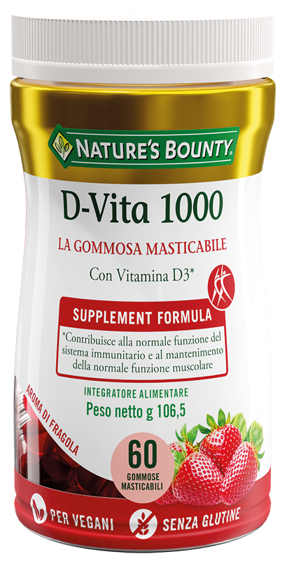 NATURE'S BOUNTY D VITA 1000 60 GOMMOSE MASTICABILI - Farmacia Rossi2 - Farmacia Rossi 