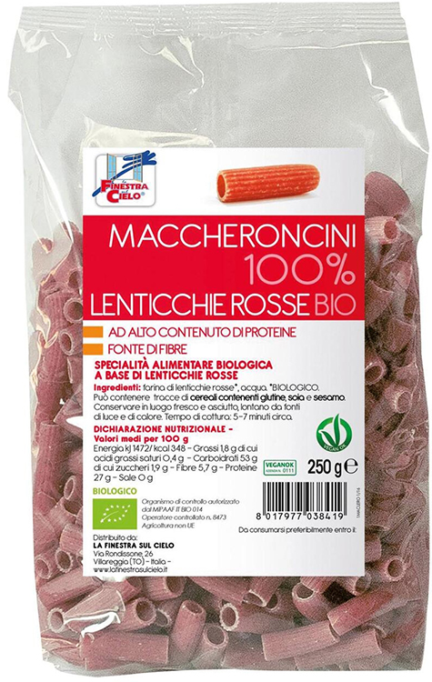 MACCHERONCINI LENT RO100% BIO - Farmacia Rossi2 - Farmacia Rossi 