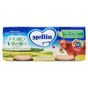 MELLIN OMOGENEIZZATO POLLO VITELLO CON VERDURE 2 X 80 G - Farmacia Rossi2 - Farmacia Rossi 