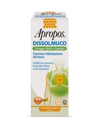 APROPOS DISSOLMUCO SCIROPPO ADULTI E BAMBINI 230 G - Farmacia Rossi2 - Farmacia Rossi 