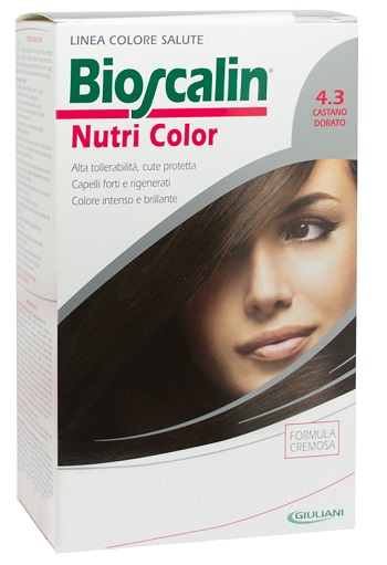 BIOSCALIN NUTRI COLOR 4,3 CASTANO DORATO SINCROB 124 ML - Farmacia Rossi2 - Farmacia Rossi 
