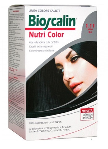 BIOSCALIN NUTRI COLOR 1,11 NERO BLU SINCROB 124 ML - Farmacia Rossi2 - Farmacia Rossi 