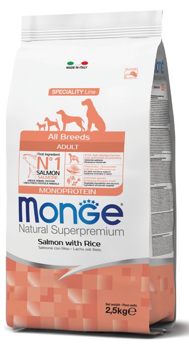 MONGE ALL BREEDS ADULT SALMONE & RISO 2500 G - Farmacia Rossi2 - Farmacia Rossi 
