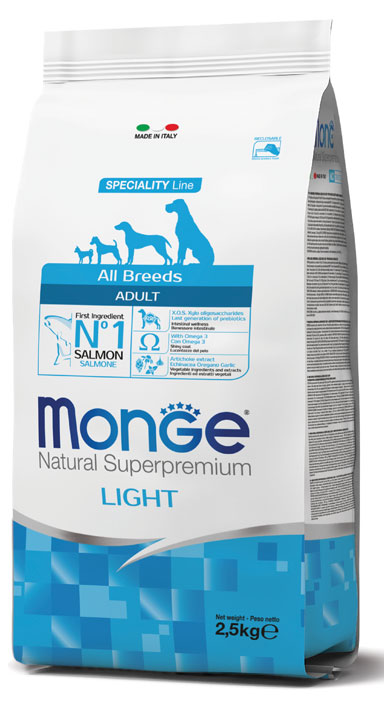 MONGE ALL BREEDS ADULT LIGHT SALMONE & RISO 2500 G - Farmacia Rossi2 - Farmacia Rossi 