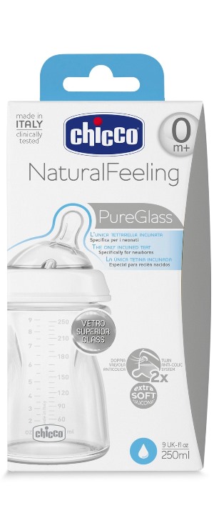 CHICCO BIBERON NATURALFEELING VETRO 0M+ 250 ML - Farmacia Rossi2 - Farmacia Rossi 