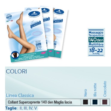 SAUBER COLLANT 140 DENARI SUPER COPRENTE MAGLIA MICRORETE BLU NOTTE 2 LINEA CLASSICA MISURA - Farmacia Rossi2 - Farmacia Rossi 