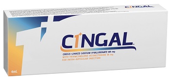 SIRINGA PRERIEMPITA INTRA ARTICOLARE CINGAL 4 ML 22MG/ML ACIDO RETICOLATO CON 4,5 MG/ML TRIAMCINOLONE ESACETONIDE - Farmacia Rossi2 - Farmacia Rossi 