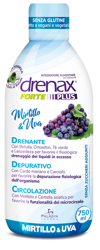 DRENAX FORTE PLUS ORIGINALE CON MIRTILLO E UVA 750 ML - Farmacia Rossi2 - Farmacia Rossi 