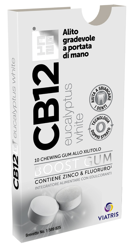 CB12 BOOST EUCALYPTUS WHITE 10 CHEWING GUM - Farmacia Rossi2 - Farmacia Rossi 