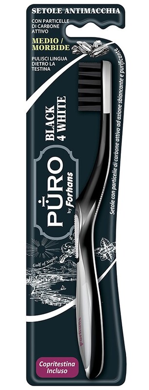 FORHANS SPAZZOLINO BLACK4WHITE SETOLE CARBONE - Farmacia Rossi2 - Farmacia Rossi 