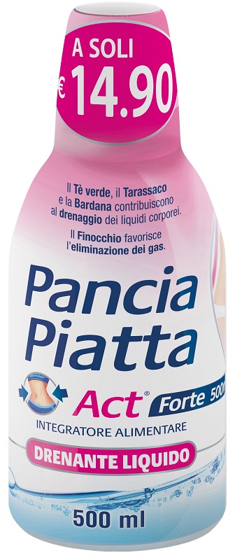 PANCIA PIATTA ACT FORTE DRENANTE LIQUIDO 500 ML - Farmacia Rossi2 - Farmacia Rossi 