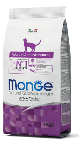 MONGE NATURAL SUPERPREMIUM SECCO GATTO ADULT CAT 1,5 KG - Farmacia Rossi2 - Farmacia Rossi 