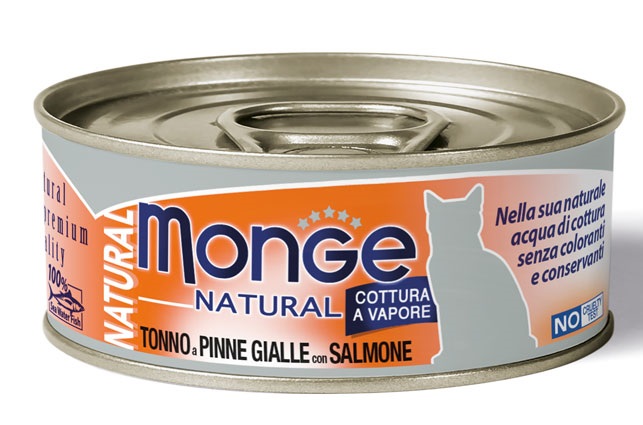 MONGE NATURAL QUALITY GATTO MONGE NATURAL TONNO DEL PACIFICO CON SALMONE 80 G - Farmacia Rossi2 - Farmacia Rossi 