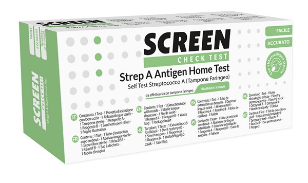 TEST RAPIDO CHE RILEVA LO STREPTOCOCCO A TRAMITE TAMPONE FARINGEO SCREEN CHECK TEST STREPTOCOCCO 2 PEZZI - Farmacia Rossi2 - Farmacia Rossi 