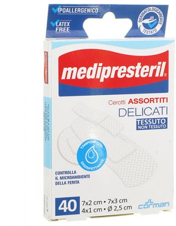MEDIPRESTERIL CEROTTI DELICATI ASSORTITI 4 FORMATI 40 PEZZI - Farmacia Rossi2 - Farmacia Rossi 