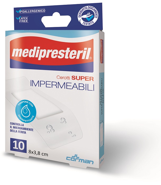 MEDIPRESTERIL CEROTTI IMPERMIABILI SUPER 8 X 3,8 10 PEZZI - Farmacia Rossi2 - Farmacia Rossi 