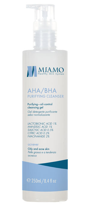 MIAMO ACNEVER AHA/BHA PURIFYING CLEANSER 250 ML - Farmacia Rossi2 - Farmacia Rossi 