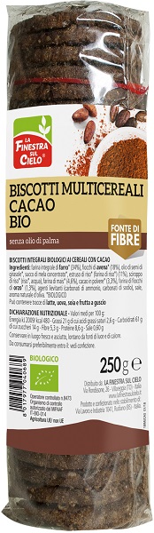 BISCOTTI MULTICEREALI CACAO BIO 250 G - Farmacia Rossi2 - Farmacia Rossi 