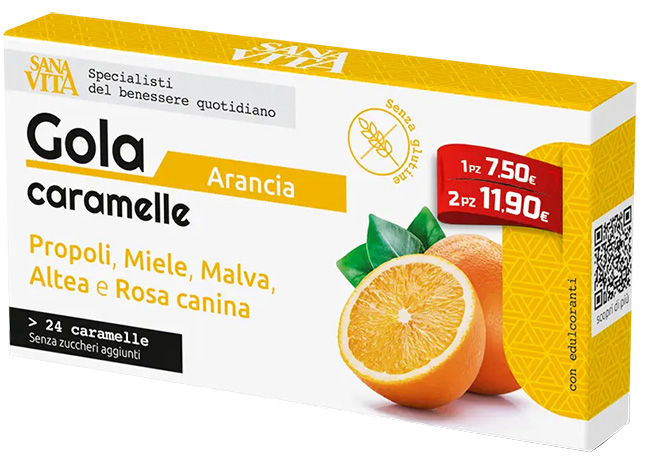 SANAVITA GOLA ARANCIA 24 COMPRESSE - Farmacia Rossi2 - Farmacia Rossi 