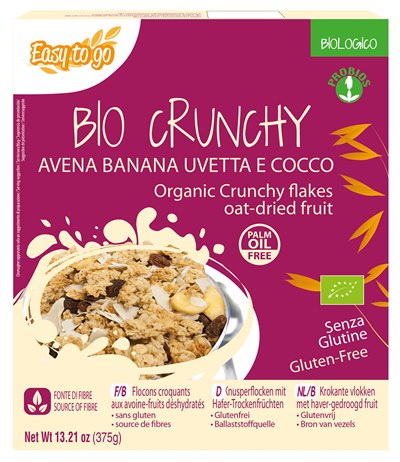 EASY TO GO BIO CRUNCHY AVENA BANANA UVETTA E COCCO 375 G - Farmacia Rossi2 - Farmacia Rossi 